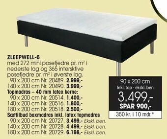 Daells Bolighus Sættilbud boxmadras inkl. latex topmadras tilbud