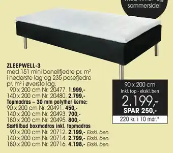 Daells Bolighus Sættilbud boxmadras inkl. topmadras tilbud