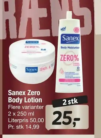 Fakta Tyskland Sanex Zero Body Lotion tilbud
