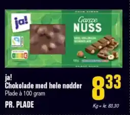 Otto Duborg JA! Chokolade med hele nødder tilbud