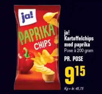 Otto Duborg JA! Kartoffelchips med paprika tilbud