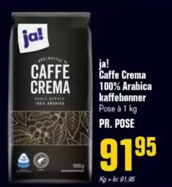 Otto Duborg JA! Caffe crema 100% arabica kaffebonner tilbud