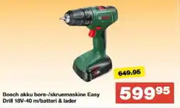 Bauhaus Bosch akku bore-/skruemaskine easy drill 18v-40 m/batteri & lader tilbud