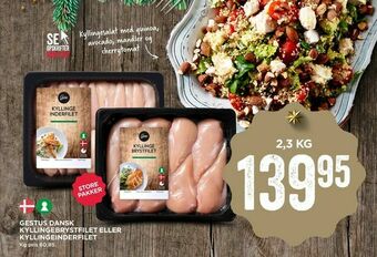 MENY Gestus dansk kyllingebrystfilet eller kyllingeinderfilet tilbud