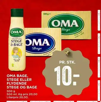 MENY Oma bage, stege eller flydende stege og bage tilbud