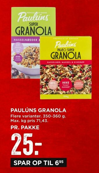 MENY Paulúns granola tilbud
