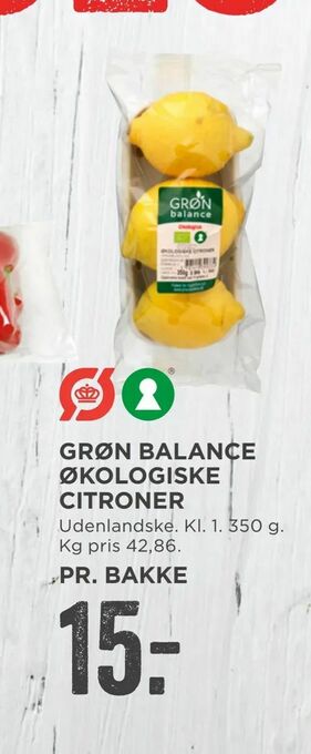 MENY Grøn balance økologiske citroner tilbud