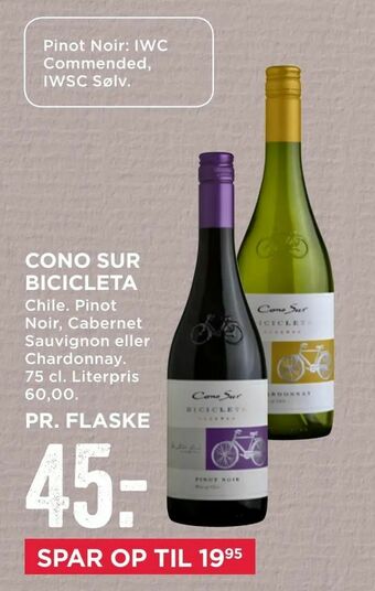MENY Cono sur bicicleta tilbud