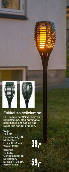 Harald Nyborg Fakkel solcellelampe tilbud