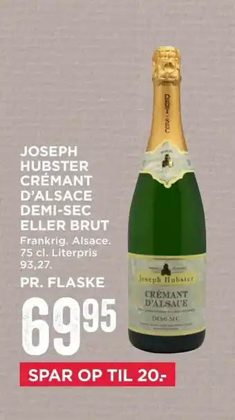 Joseph hubster crémant d'alsace demi-sec eller brut