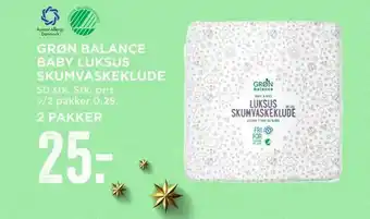 Grøn balance baby luksus skumvaskeklude 2 pakker