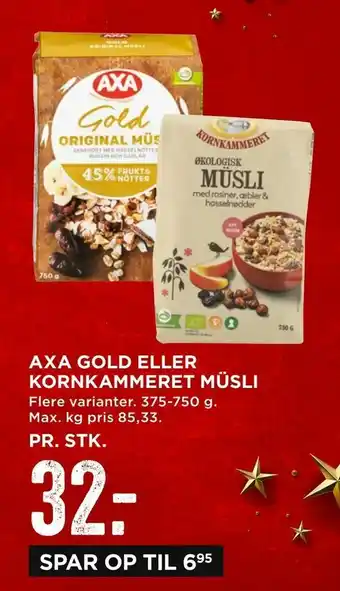MENY Axa gold eller kornkammeret müsli tilbud