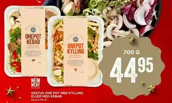MENY Gestus one pot med kylling eller med kebab tilbud