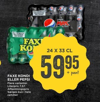 MENY Faxe kondi eller pepsi tilbud