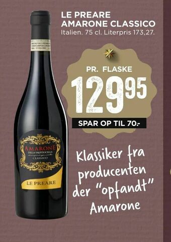 MENY Le preare amarone classico tilbud