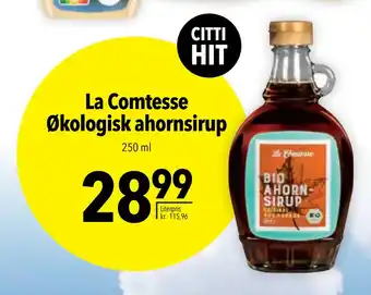 Citti La Comtesse Økologisk ahornsirup tilbud