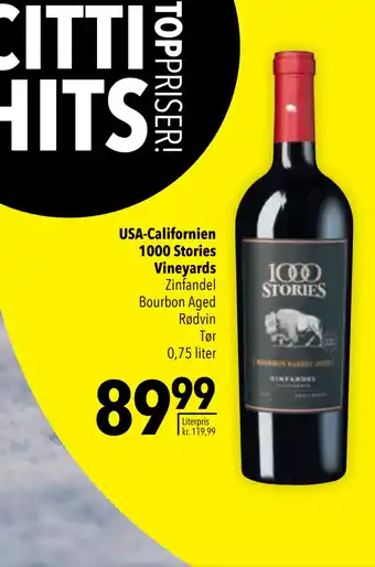 Citti USA-Californien 1000 Stories Vineyards tilbud