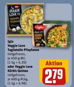 REWE Iglo Veggie Love Tagliatelle Pilzpfanne tilbud