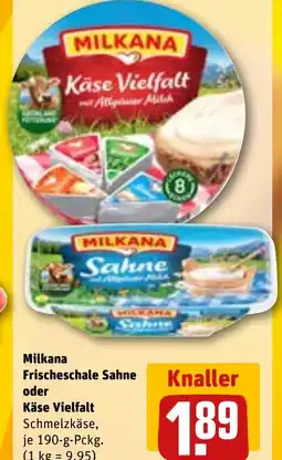 REWE Milkana Frischeschale Sahne oder Käse Vielfalt tilbud