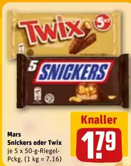 REWE Mars Snickers oder Twix j tilbud