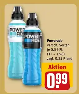 REWE Powerade versch. Sorten, tilbud