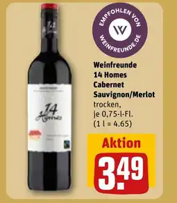 REWE Weinfreunde 14 Homes Cabernet Sauvignon/Merlot tilbud