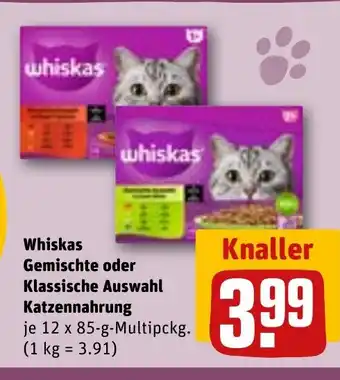 REWE Whiskas Gemischte oder Klassische Auswahl tilbud