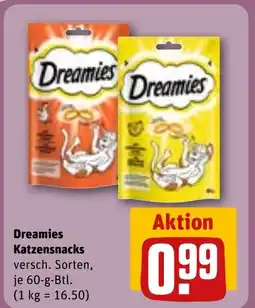 REWE Dreamies Katzensnacks tilbud