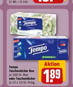 REWE Tempo Taschentücher Box je 100-St.-Box tilbud