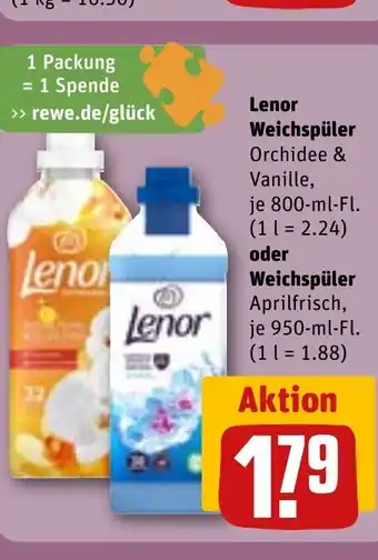 REWE Lenor Weichspüler Orchidee & Vanille, tilbud