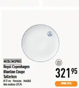 Imerco MEDLEMSPRIS Royal Copenhagen Blueline Coupe Tallerken tilbud