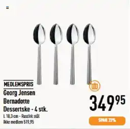 Imerco MEDLEMSPRIS Georg Jensen Bernadotte Dessertske - 4 stk. tilbud