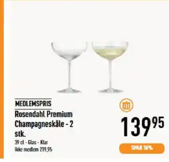 Imerco MEDLEMSPRIS Rosendahl Premium Champagneskåle - 2 tilbud