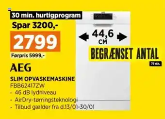 Power Aeg slim opvaskemaskine tilbud