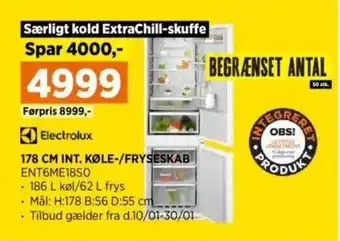 Power Electrolux int. køle-/fryseskab tilbud