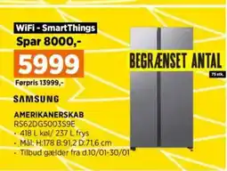 Power Samsung amerikanerskab rs62dg5003s9e tilbud