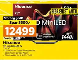 Power Hisense 75" uhd mini-led tv tilbud