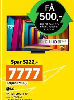 Power Lg 4k hdr smart tv 75ut91006la tilbud