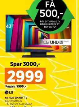 Power Lg 4k hdr smart tv 43ut91006la tilbud