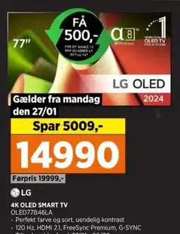 Power Lg 4k oled smart tv oled77b46la tilbud