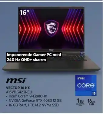 Power Msi vector 16 hx tilbud