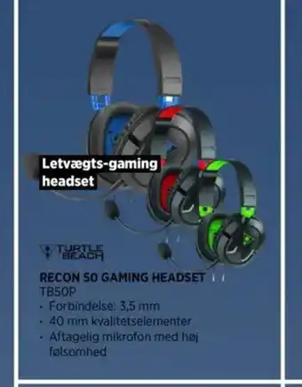 Power Recon 50 gaming headset 1/ tb50p tilbud