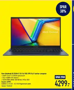 Elgiganten Asus Vivobook 15 X150417-12/16/512/IPS 15,6" bærbar computer tilbud