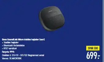 Elgiganten Bose SoundLink Micro tradies højtaler (sort) tilbud