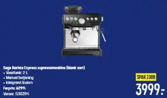 Elgiganten Sage Barista Express espressomaskine (blank sort) tilbud