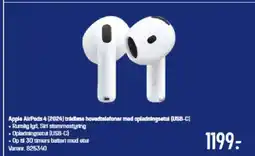 Elgiganten Apple AirPods 4 (2024) trådløse hovedtelefoner med opladningsatul (USB-C) tilbud