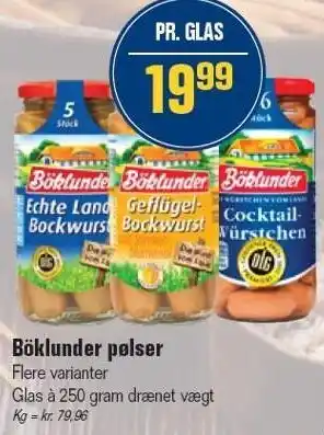 Otto Duborg Böklunder pølser tilbud