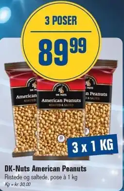 Otto Duborg DK-Nuts American Peanuts - 3 poser tilbud