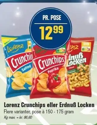 Otto Duborg Lorenz Crunchips eller Erdnuß Locken tilbud