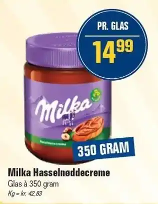 Otto Duborg Milka Hasselnøddecreme tilbud